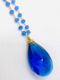 Cobalt Blue Swarovski Crystal and Chalcedony Necklace