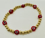 Red Evil Eye Gold Bracelet