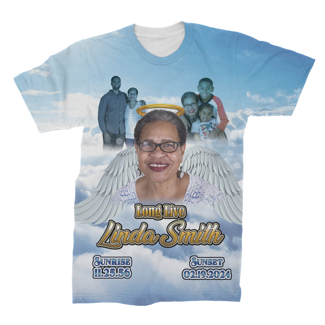 Custom Memorial All Over Print Photo T-Shirt - Subliworks