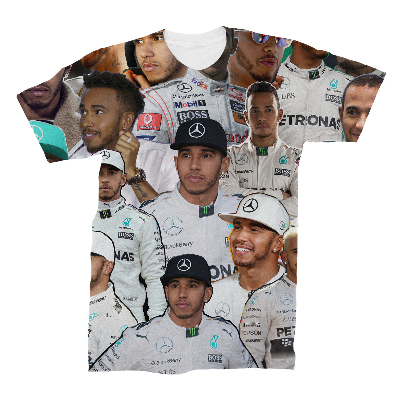 Lewis Hamilton Photo Collage T Shirt Subliworks