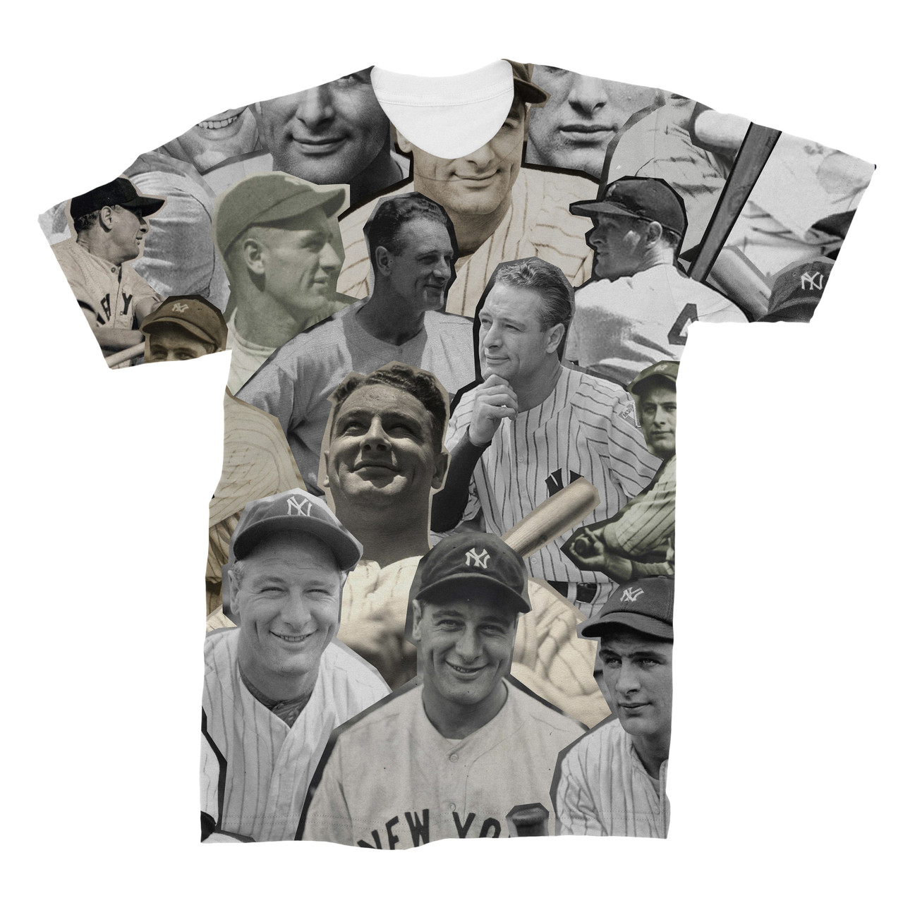 Lou Gehrig Photo Collage T-Shirt - Subliworks