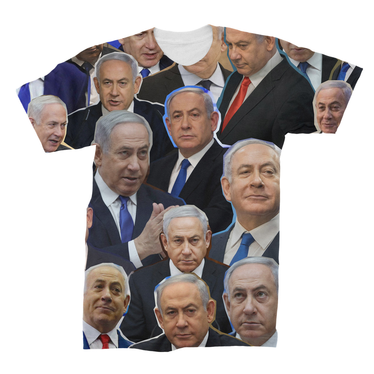 Benjamin Netanyahu Photo Collage T-Shirt - Subliworks