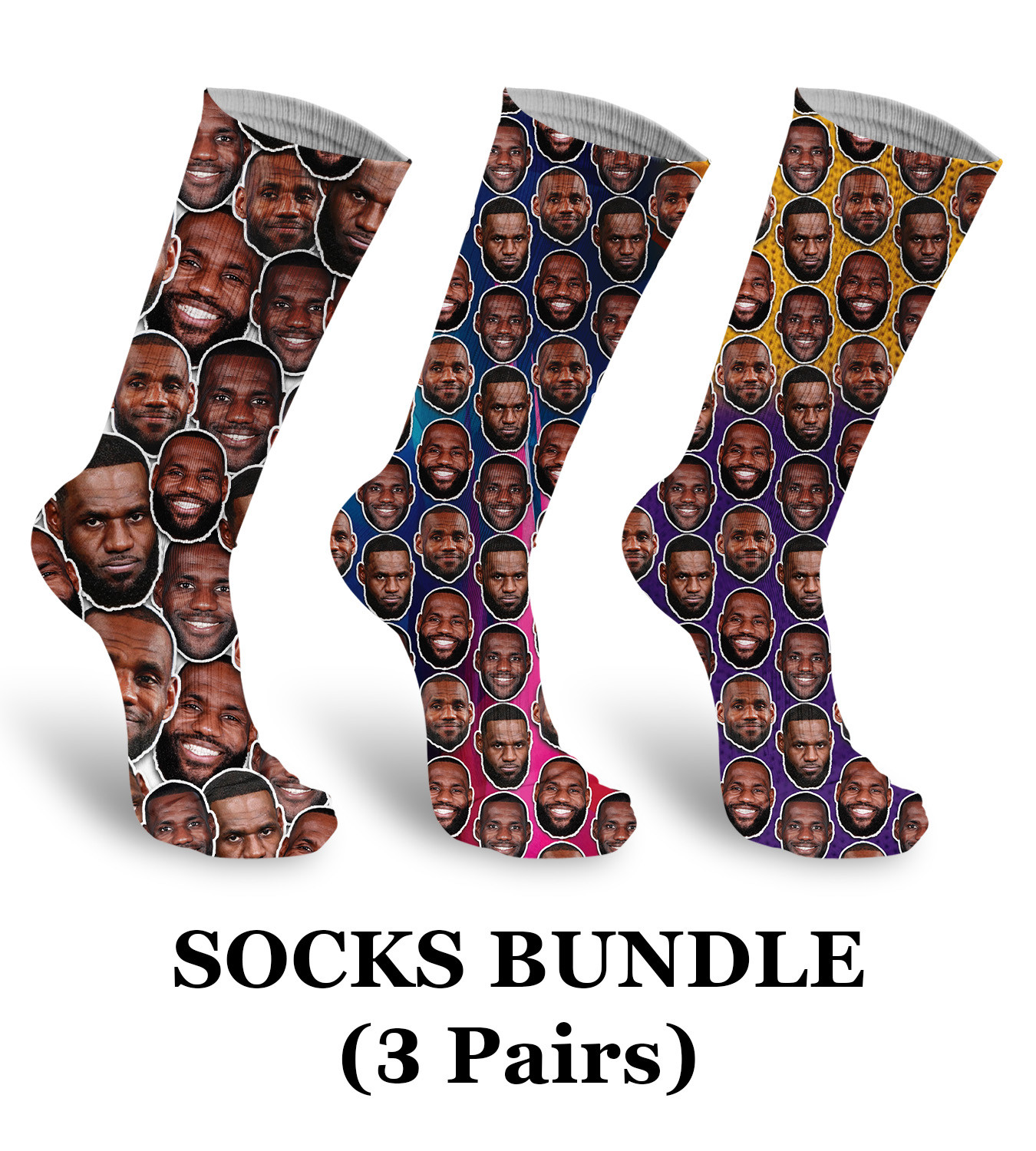 Chaussettes LeBron James En Impression Sublimation 3D - Tailles 6 à 13, Neuves Avec étiquettes