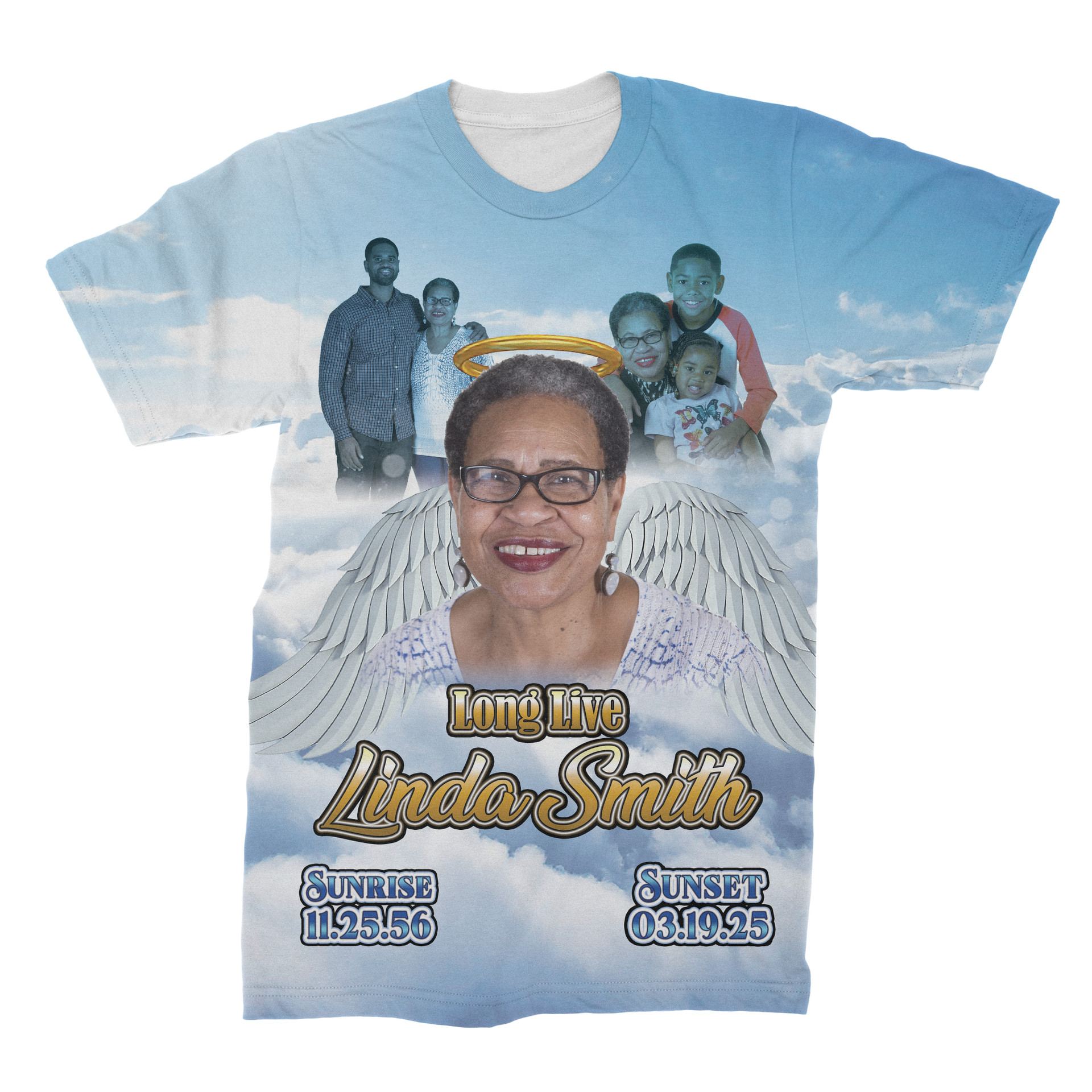 Custom Memorial All Over Print Photo T-Shirt