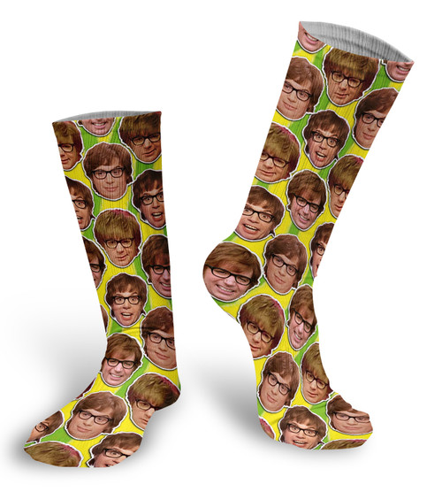 Austin Powers faces socks