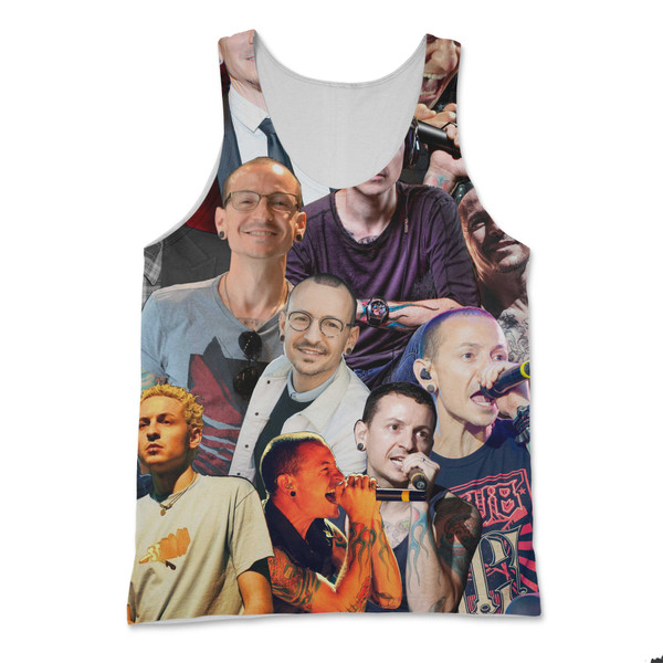 Chester Bennington Linkin Park Photo Collage Tank Top Chester Bennington Linkin Park Photo Collage Tank Top