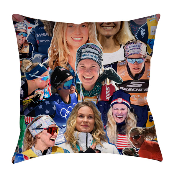 Jessie Diggins Photo Collage Pillowcase