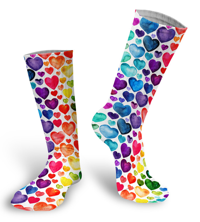 Multi-color Hearts Socks