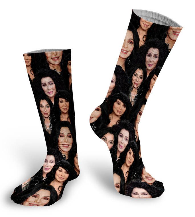 Cher faces socks