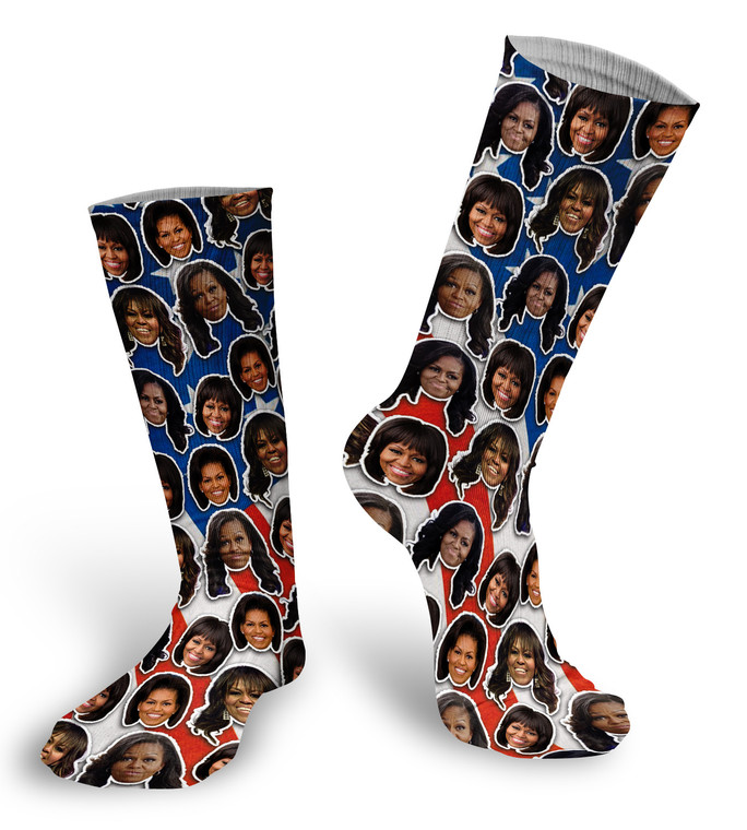 Michelle Obama  faces Socks