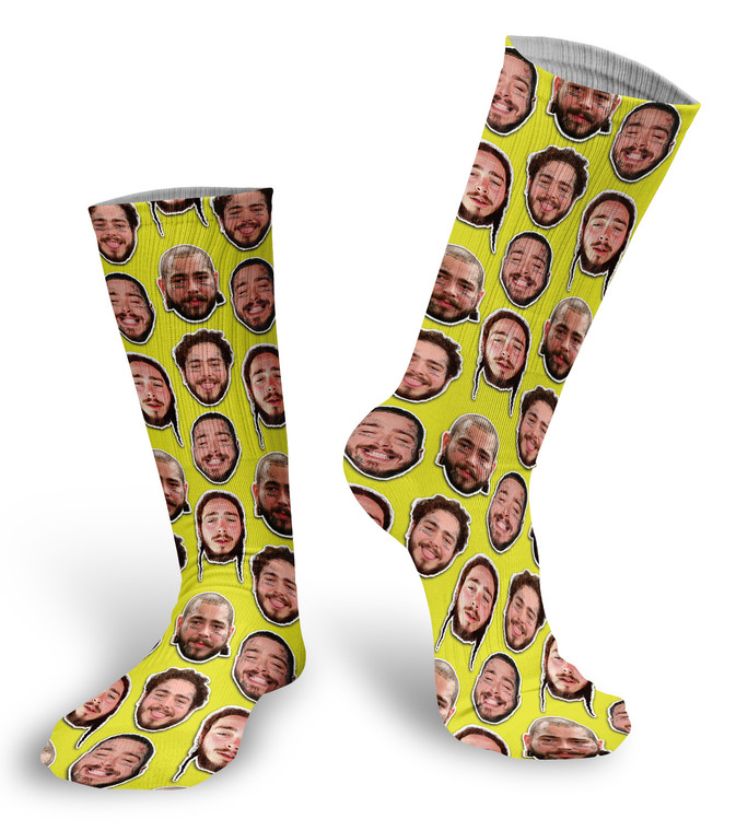 Post Malone faces socks