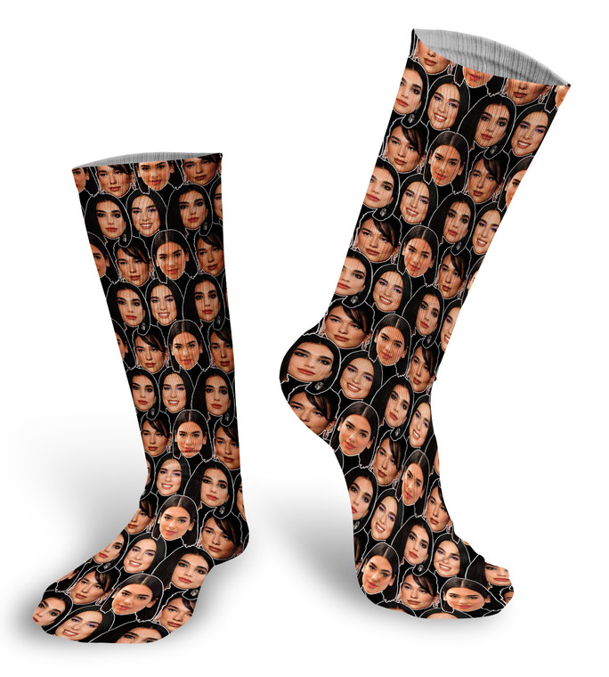 Dua Lipa faces socks