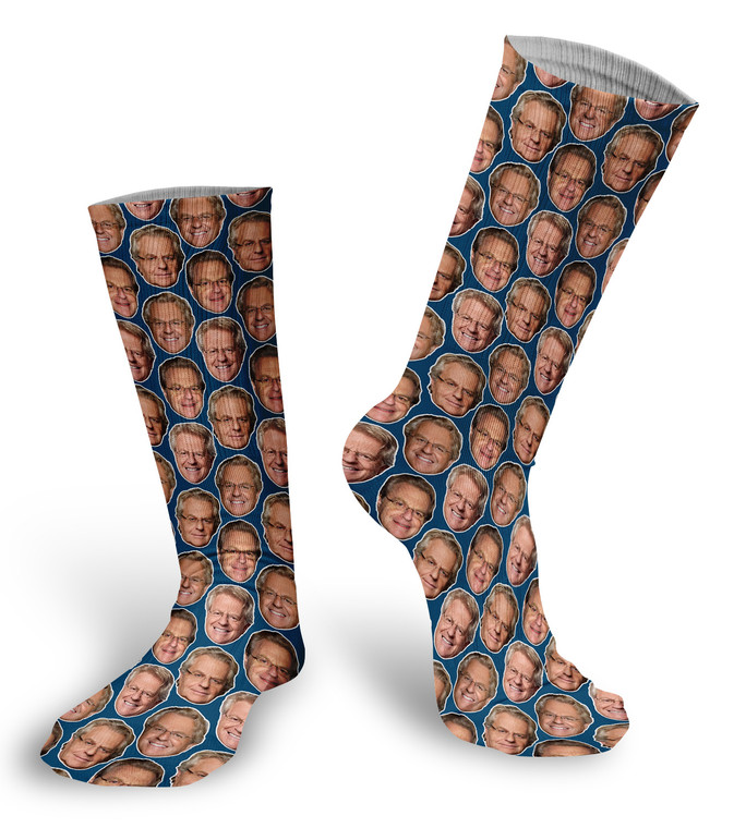 Jerry Springer faces socks