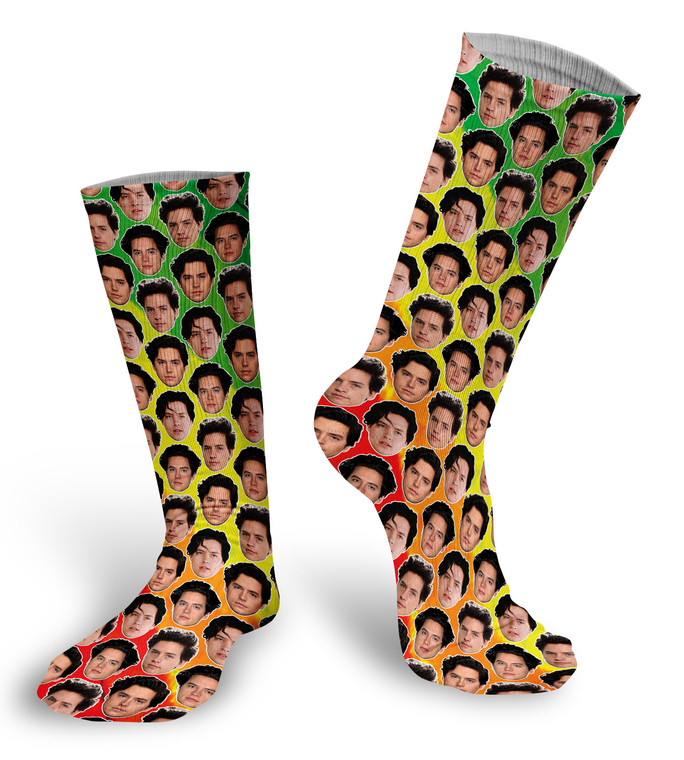 Cole Sprouse faces Socks