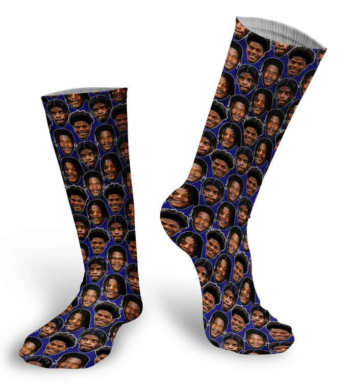 Lamar Jackson  faces socks