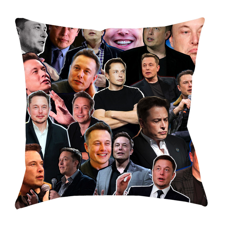 Elon Musk Photo Collage Pillowcase