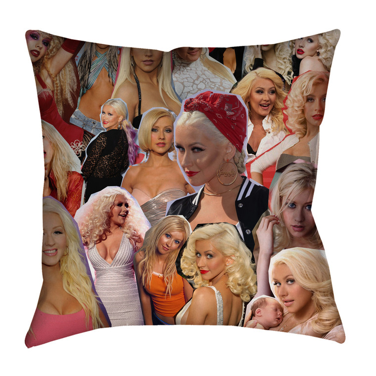 Christina Aguilera Photo Collage Pillowcase