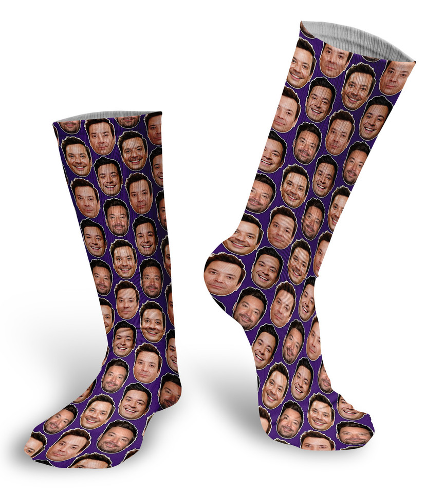 Jimmy Fallon faces socks