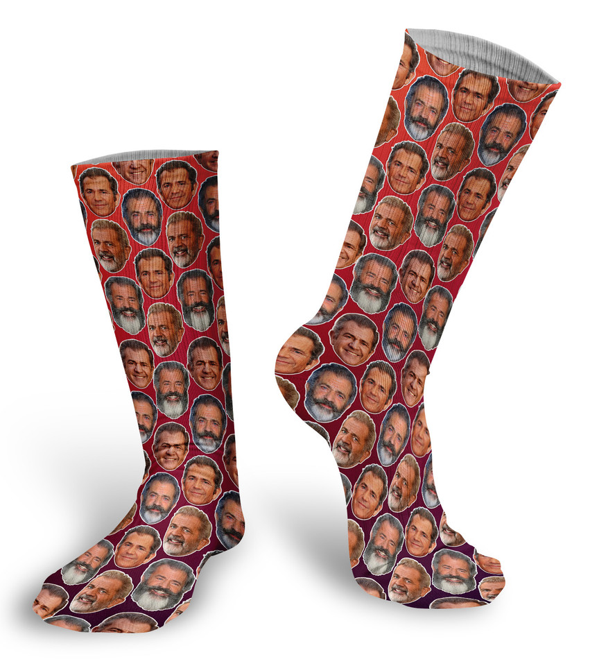Mel Gibson faces socks Mel Gibson faces socks