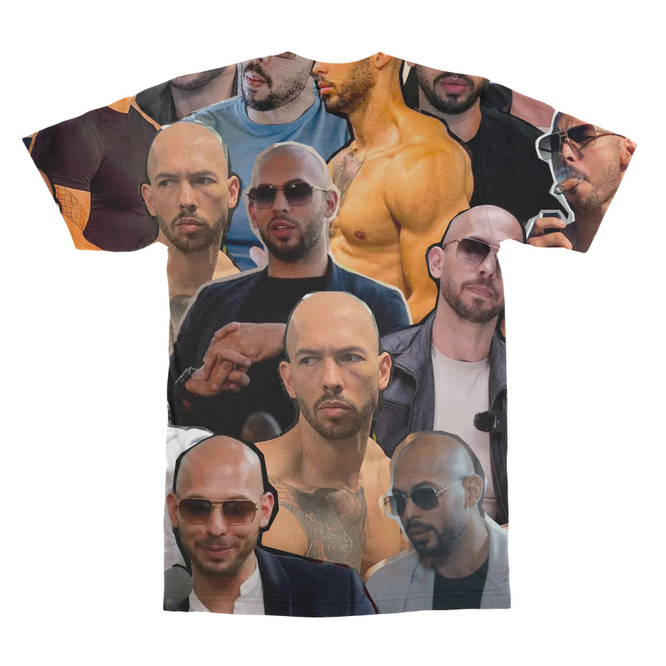 Andrew Tate Photo Collage T-Shirt back
