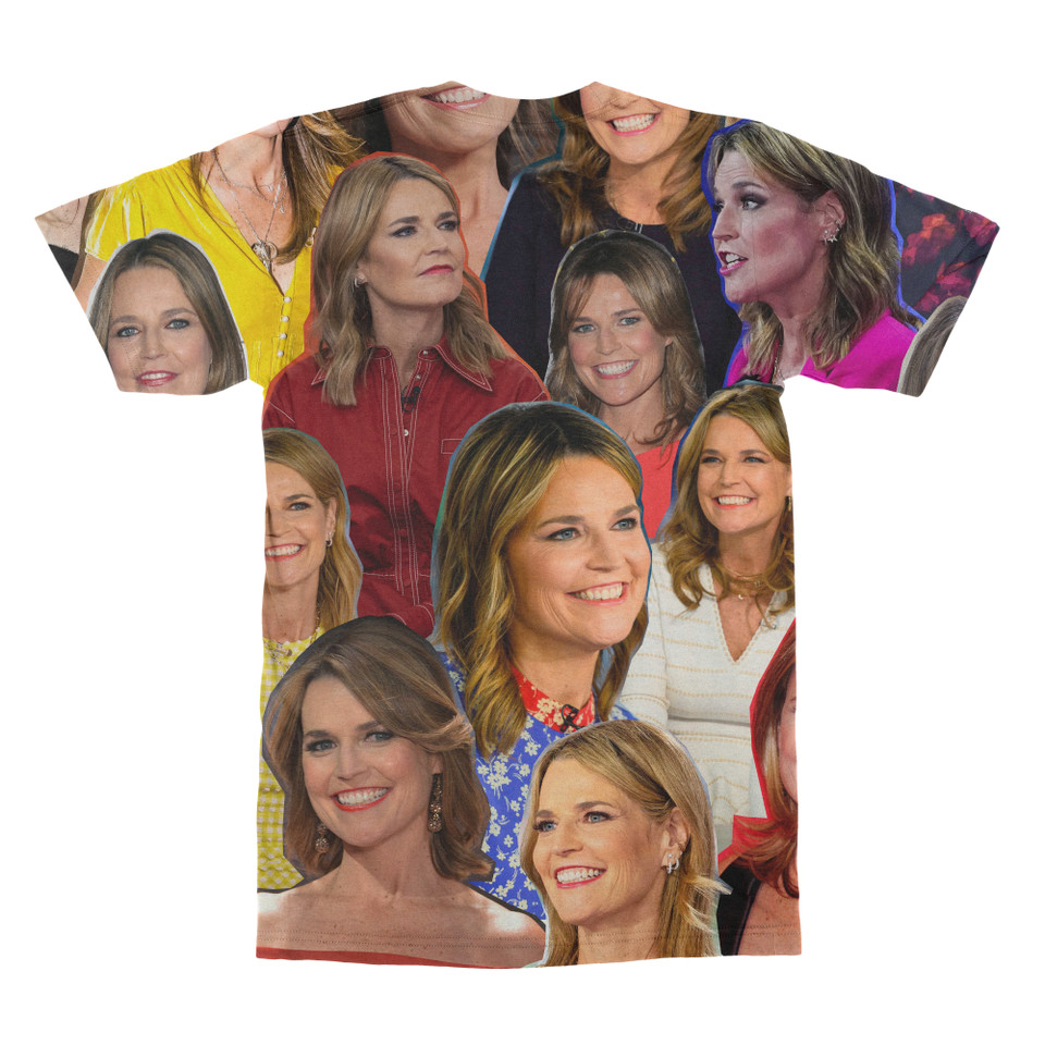 Savannah Guthrie Photo Collage T-shirt back