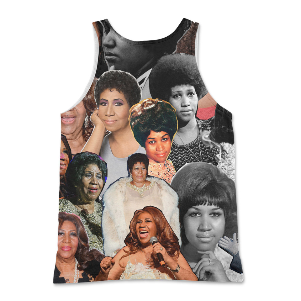 Aretha Franklin Photo Collage Tank Top Back