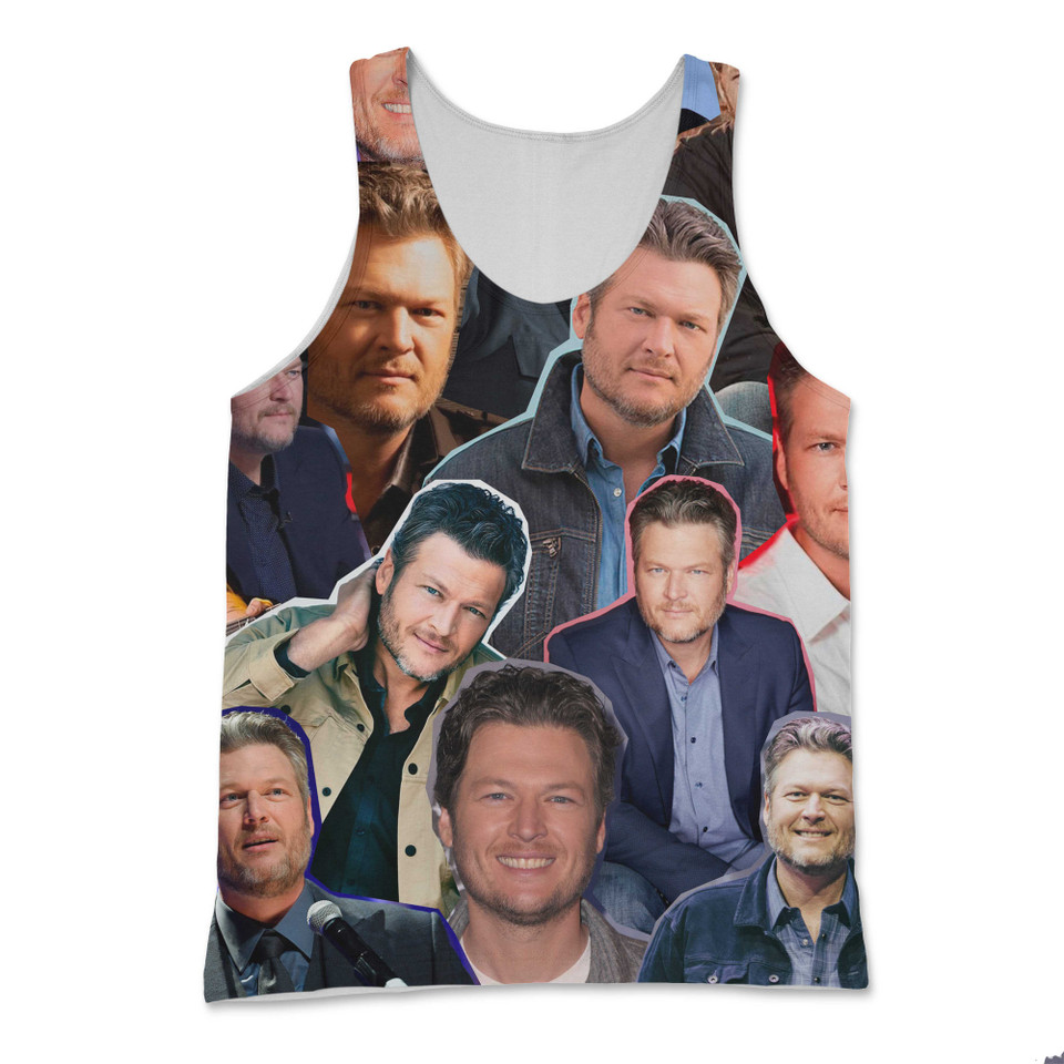 Blake Shelton Photo Collage Tank Top Blake Shelton Photo Collage Tank Top