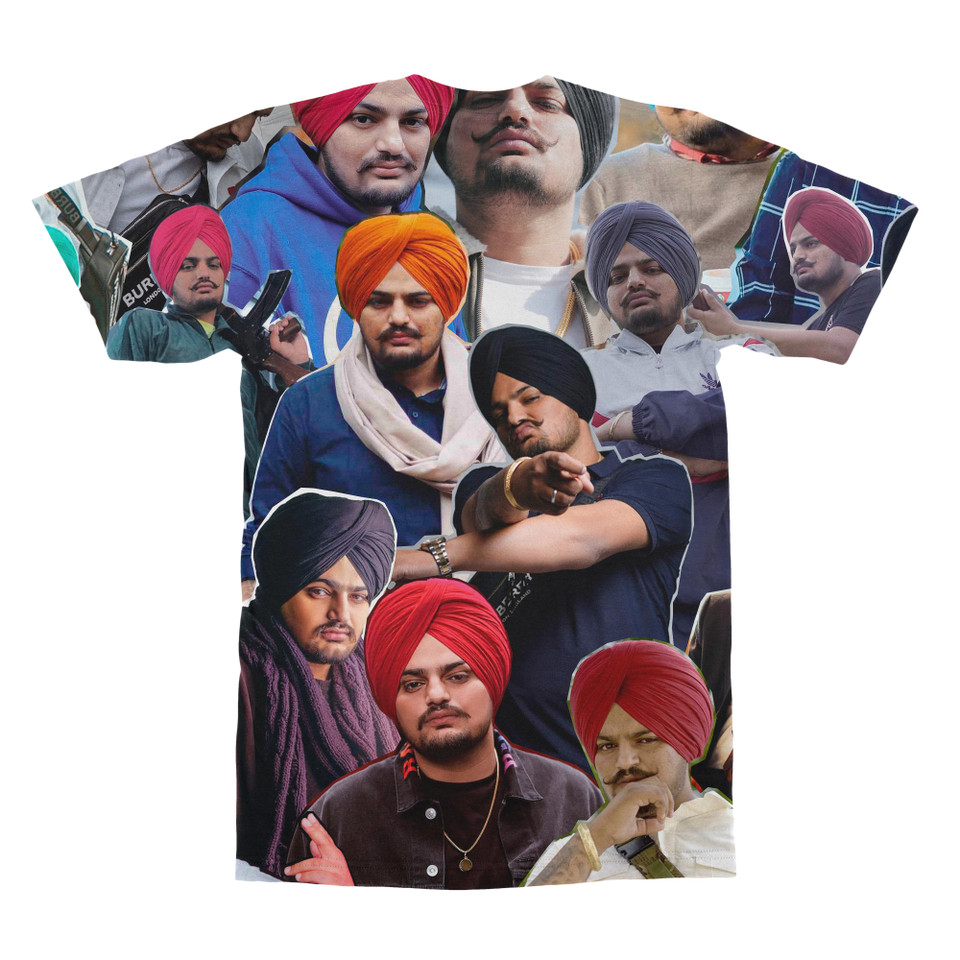 Sidhu Moose Wala Photo Collage T-Shirt back