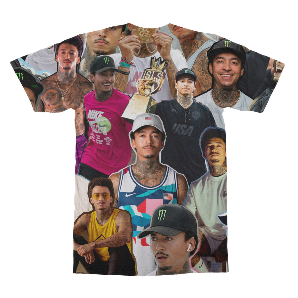 Nyjah Huston Photo Collage T-Shirt back
