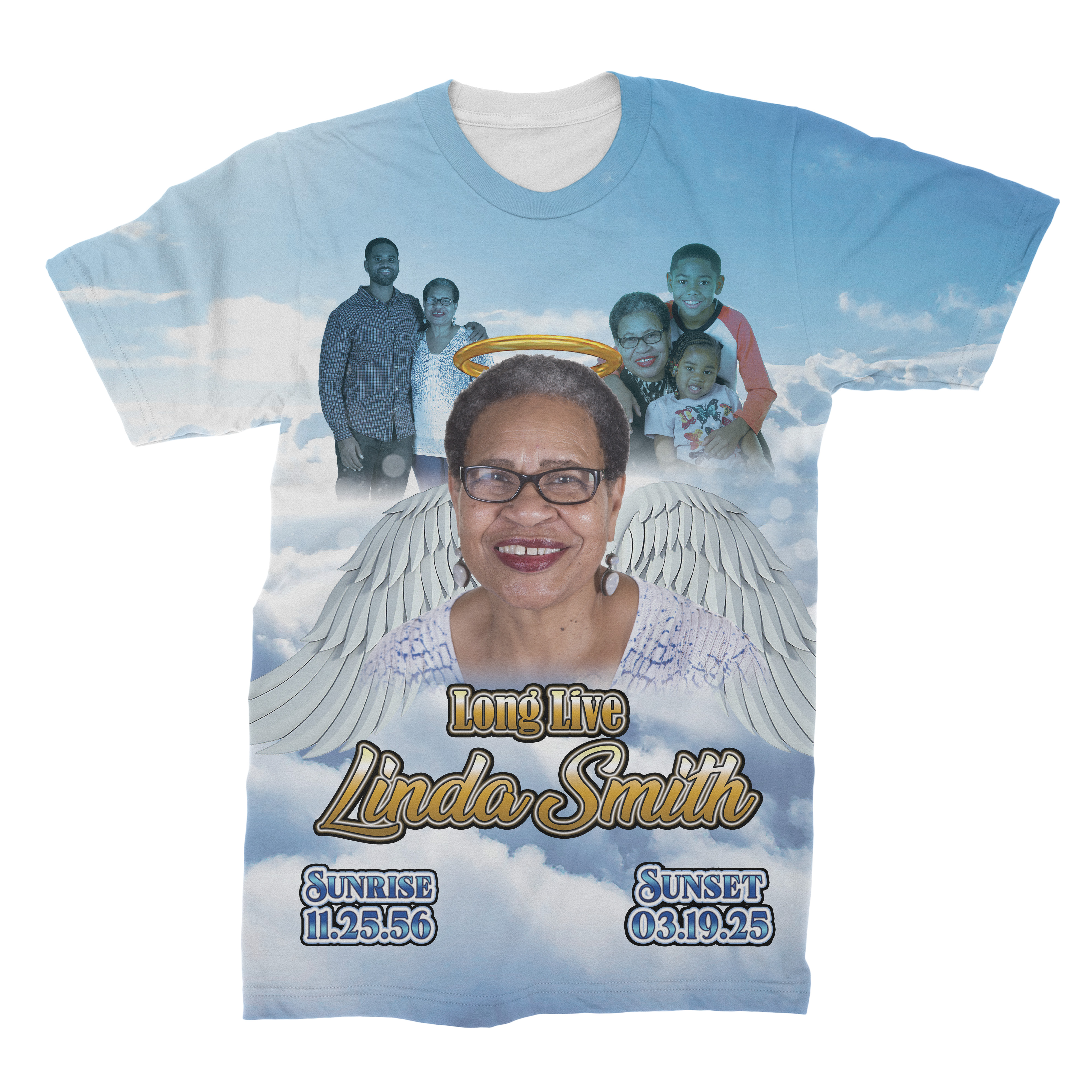 Custom Memorial All Over Print Photo T-Shirt 