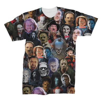 Horror Movie Character Collage T-Shirt - Subliworks