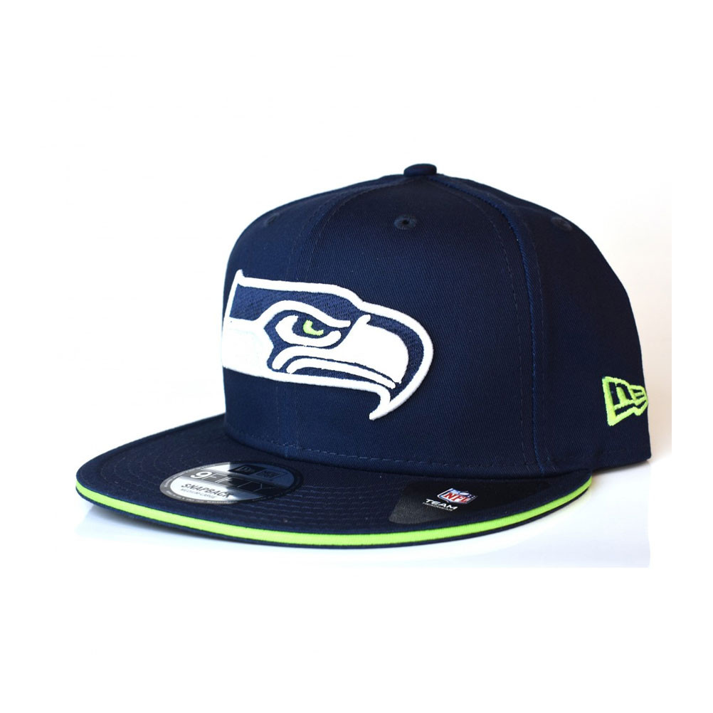 New Era 9Fifty Snapback Seattle Seahawks – Team Classic, Colore Blu, 100% Cotone Con Logo Ricamato 3D - 2