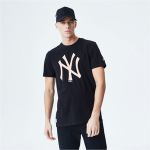 NEW ERA new york yankees logo MLB t-shirt [black/pink]