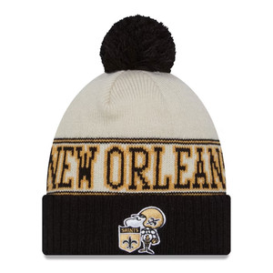 NEW ERA New Orleans Saints NFL23 historic side-line knit bobble beanie hat [black/cream]