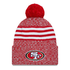 NEW ERA San Francisco 49ers NFL23 side-line sport knit bobble beanie hat [red/grey/white]