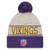 NEW ERA Minnesota Vikings NFL23 historic side-line knit bobble beanie hat [cream/purple/yellow]