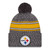 NEW ERA Pittsburgh Steelers NFL23 side-line sport knit bobble beanie hat [grey/yellow/white]