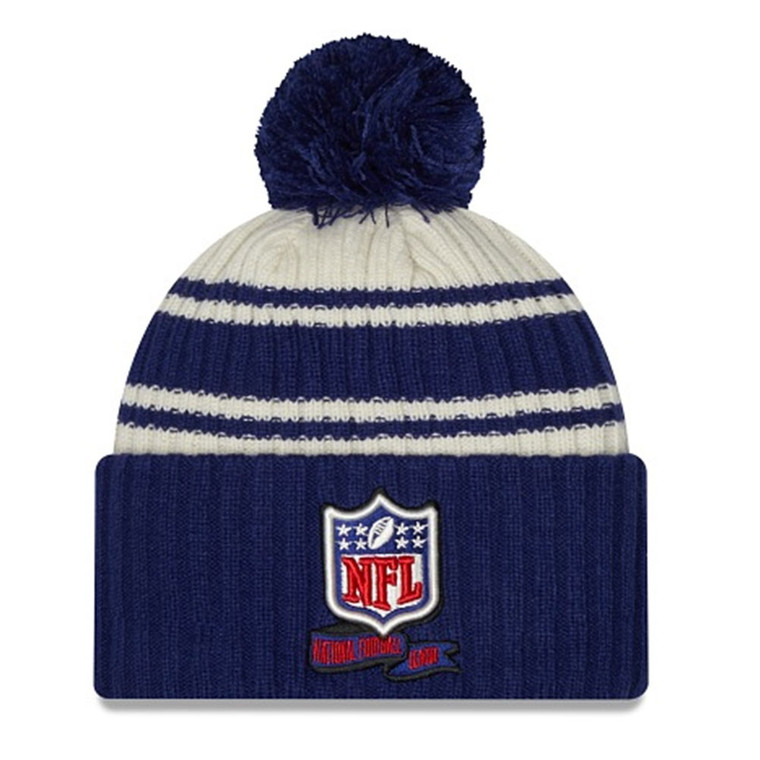 NEW ERA National Football League sport knit bobble hat [navy/cream]