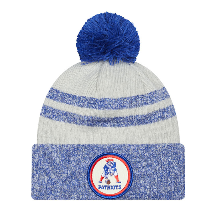 NEW ERA New England Patriots NFL22 historic sideline bobble beanie hat [blue/grey]