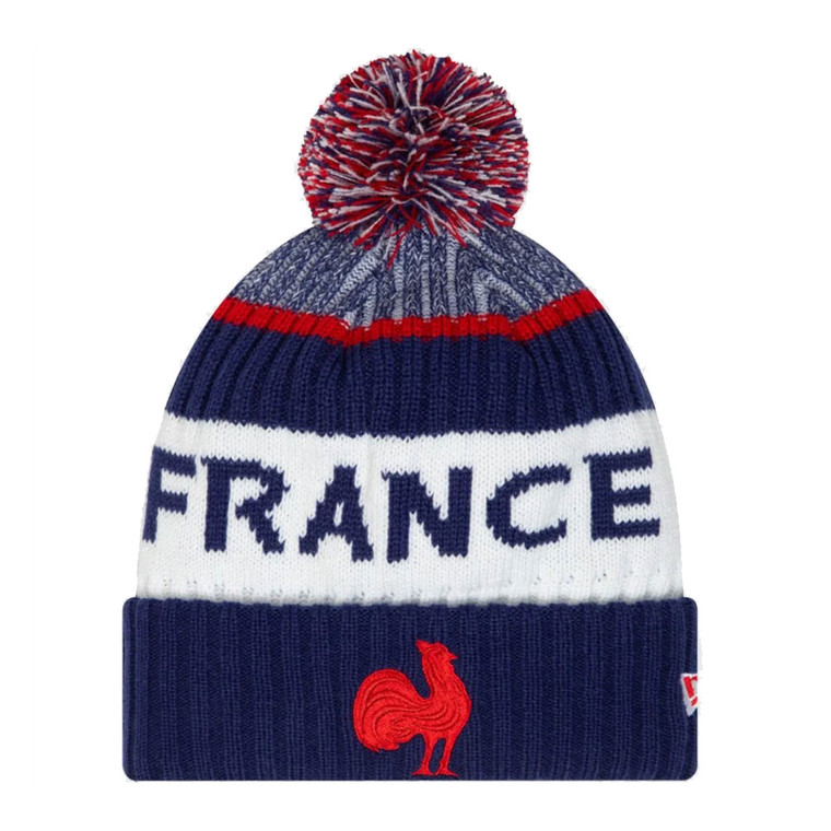 NEW ERA France Rugby Bobble Beanie Hat [blue/white/red]