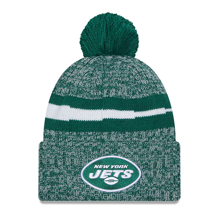 NEW ERA New York Jets NFL23 side-line sport knit bobble beanie hat [green/grey/white]