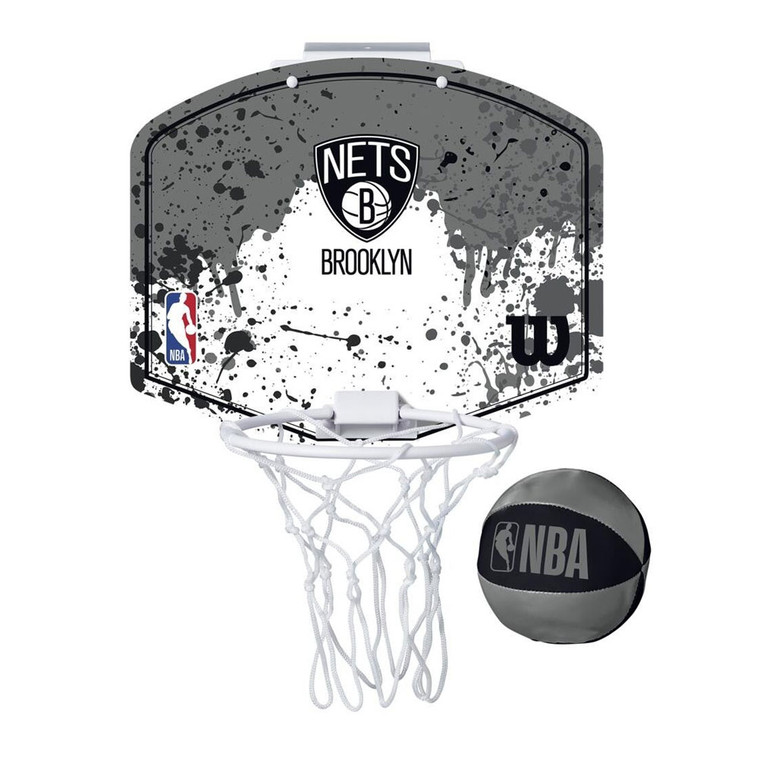 WILSON brooklyn nets NBA mini team hoop set [grey/white]
