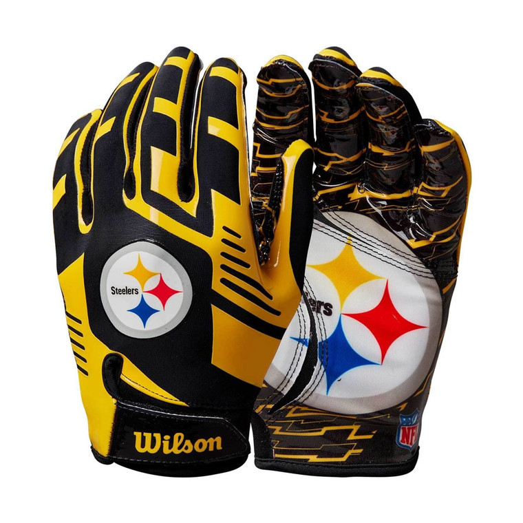 WILSON Pittsburgh Steelers NFL stretch fit receivers gloves [youth]