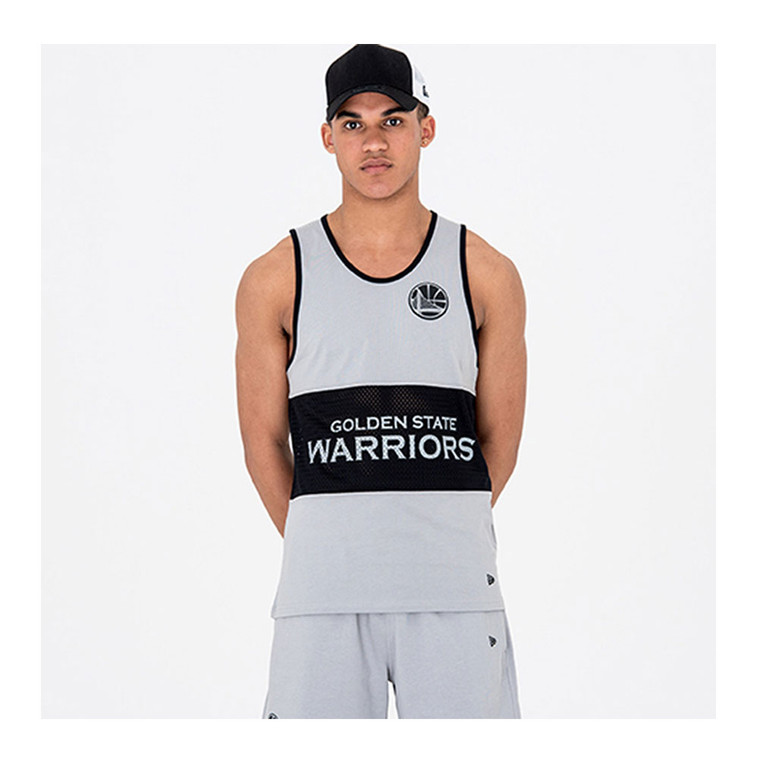 NEW ERA Golden State Warriors Team Grey Mesh Basketball Tank [Grey]