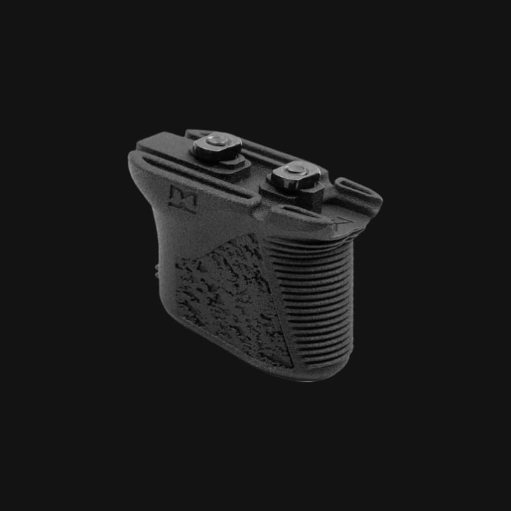 Oblique view of Black MLOK Drew Meyer Defense Chopstop Mod 2
