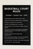 Basketball Court Rules Sign