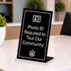 ID Required 4" x 6"  Engraved Pedestal Sign- Plastic