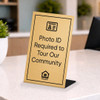 ID Required 4" x 6"  Engraved Pedestal Sign- Plastic