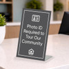 ID Required 4" x 6"  Engraved Pedestal Sign- Plastic