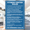 Fitness Center Rules Sign Blue - 20" x 30"